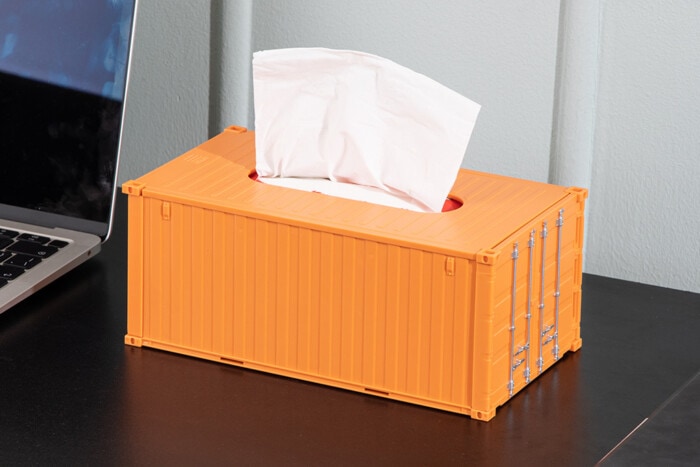 Porte-serviettes en forme de conteneur