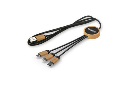 Câble de Charge avec Connecteurs USB en Bambou