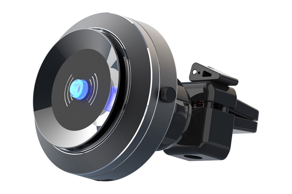 Support Téléphone avec Aspiration Automatique et Chargeur Sans Fil