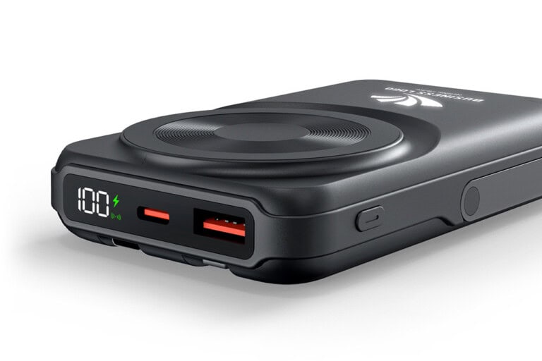 Batterie Externe MagSafe 10 000 mAh avec Support et Câbles Intégrés