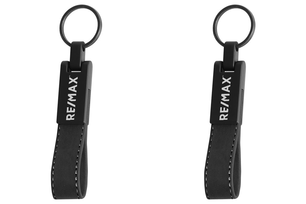 Porte-clés gravé en simili cuir et métal
