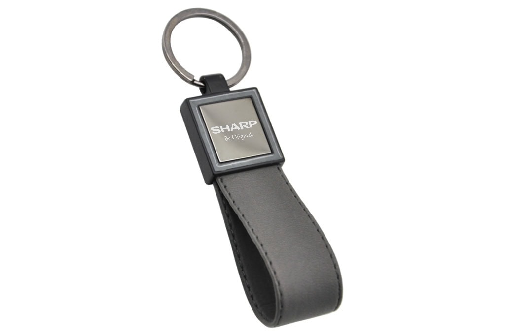 Porte-clés en métal et similicuir