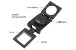 Loupe Métal Pliable 10X avec 2 LED et Échelle