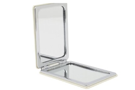 Miroir de poche rectangulaire en simili cuir