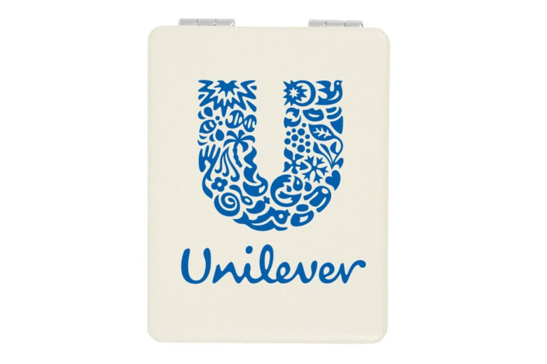 Miroir de poche rectangulaire en simili cuir