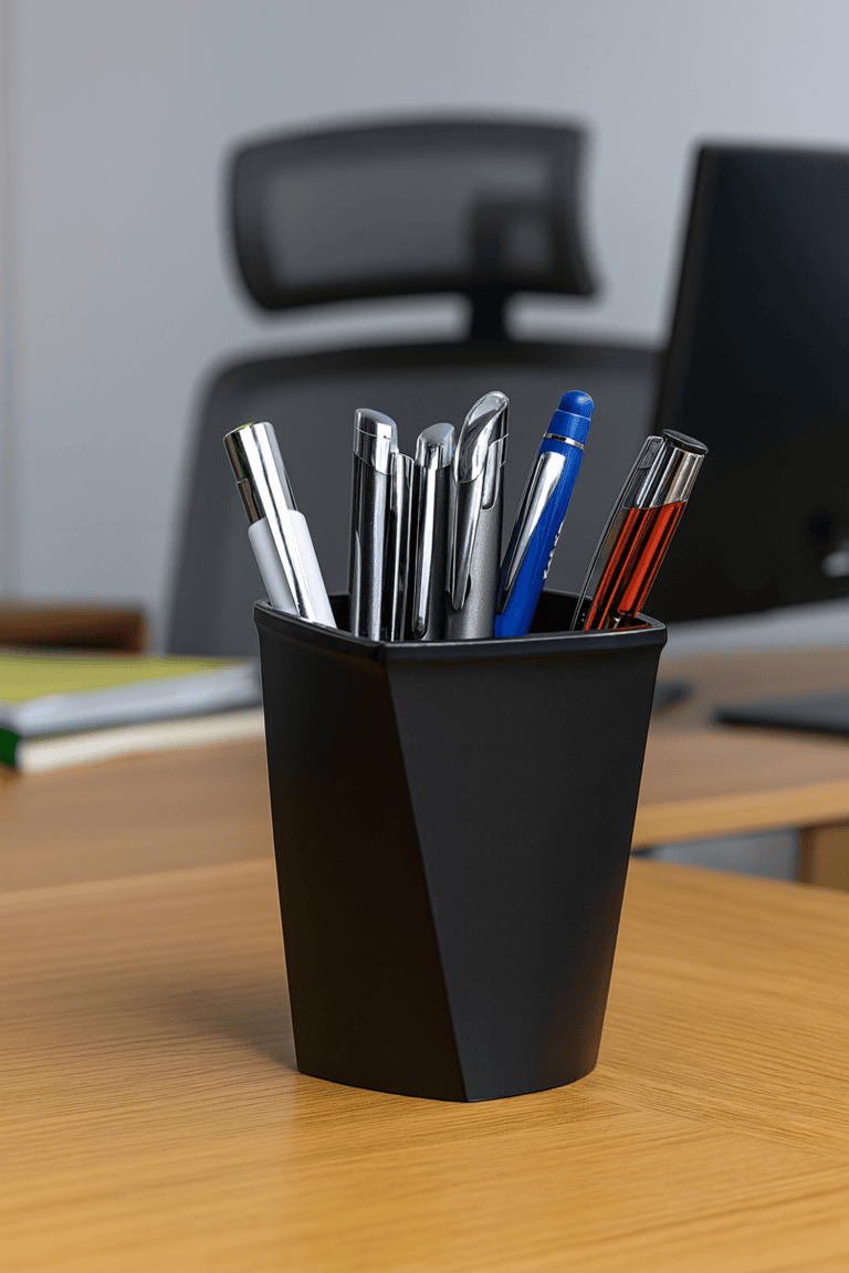 Pot à crayons rotatif vertical