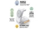 Station de recharge magnétique 3-en-1 pliable avec lumière LED
